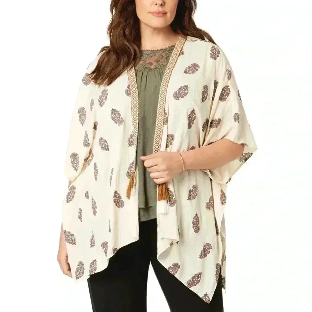 Style & Co. Printed Open-Front Kimono